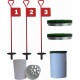 Home Golf Practice Set - 3 Metal Putting Pins & Cups & Luxury cup covers (for use with artificial lawns) 